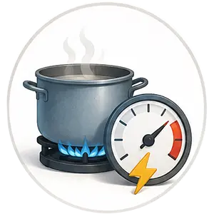 آیکن مصرف بالای انرژی راه اندازی آش و حلیم